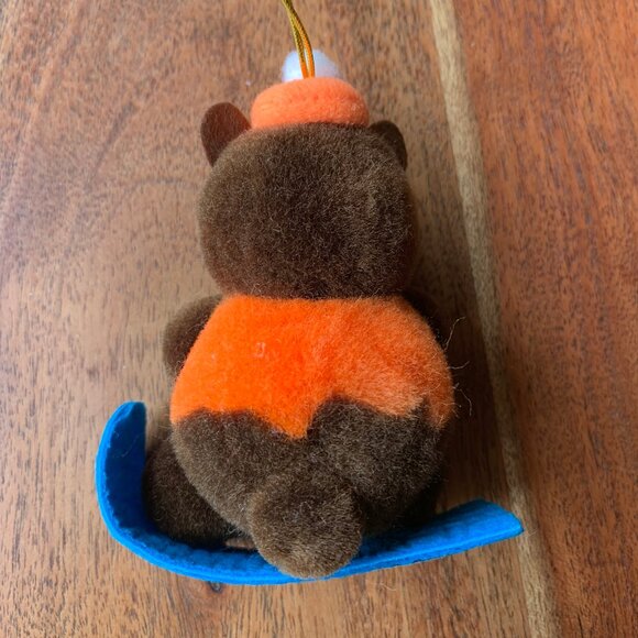 Vintage A&W Pom Pom snowboard root bear Christmas tree ornament ! collectible - Picture 3 of 5
